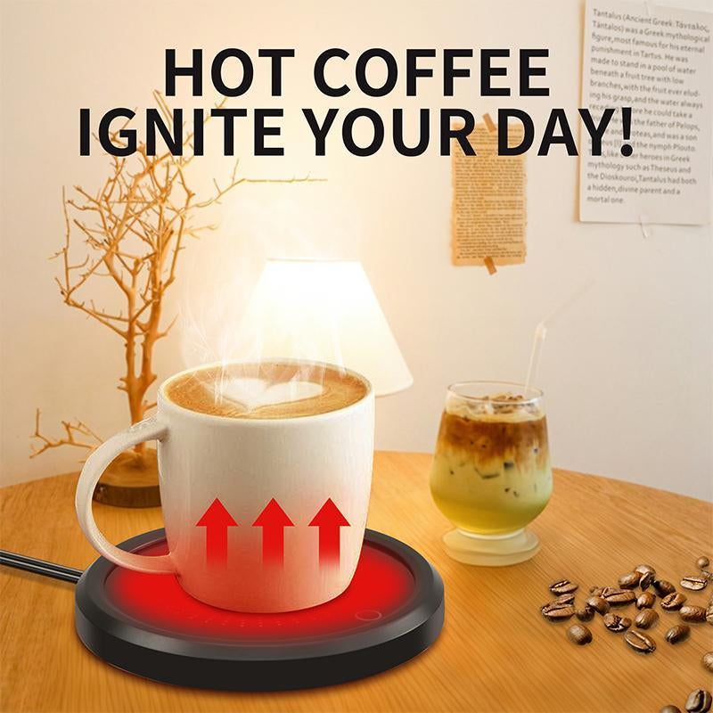 Intelligent Automatic Coffee Cup Heating Pad 55°C Constant Temperature Heater Coffee Milk Tea Beverage Heating Warmer Coaster Constant Temperature Cup Multifunctional Heat Preservation Coaster Stainless Steel Measuring Pitcher with Lid Tableware Black