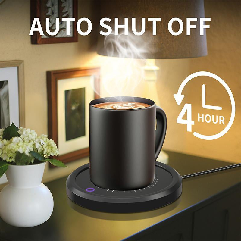 Intelligent Automatic Coffee Cup Heating Pad 55°C Constant Temperature Heater Coffee Milk Tea Beverage Heating Warmer Coaster Constant Temperature Cup Multifunctional Heat Preservation Coaster Stainless Steel Measuring Pitcher with Lid Tableware Black