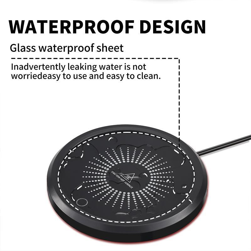 Intelligent Automatic Coffee Cup Heating Pad 55°C Constant Temperature Heater Coffee Milk Tea Beverage Heating Warmer Coaster Constant Temperature Cup Multifunctional Heat Preservation Coaster Stainless Steel Measuring Pitcher with Lid Tableware Black