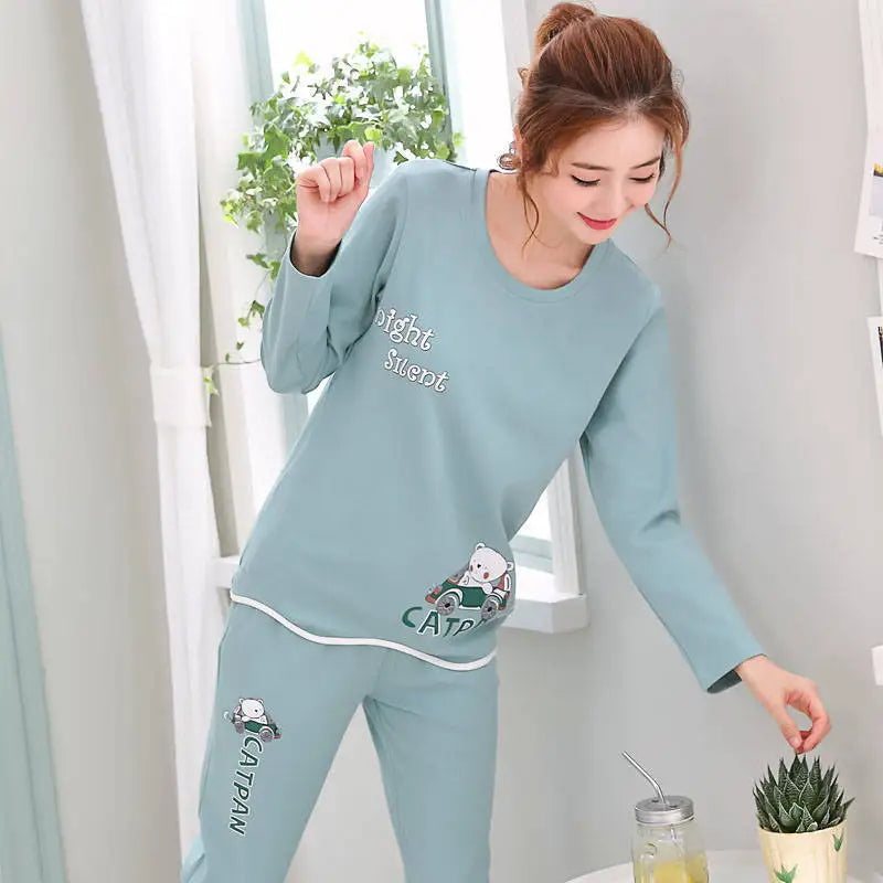 🍵 Autumn Thin Pajama Set 2025 – Suavidad ligera y estilo cute para tus noches