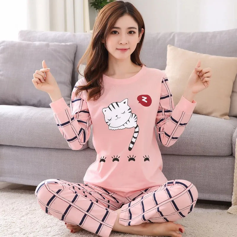 🍵 Autumn Thin Pajama Set 2025 – Suavidad ligera y estilo cute para tus noches