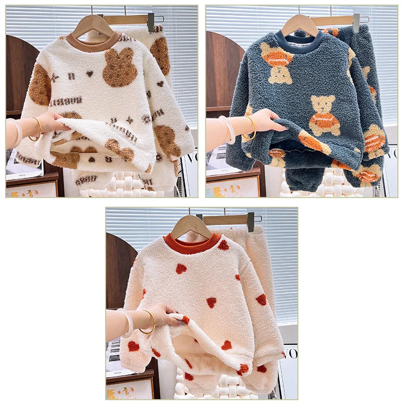 🐼❄️ Kids Warm Panda Fleece Pajama Set – Abrigo, suavidad y ternura para este invierno