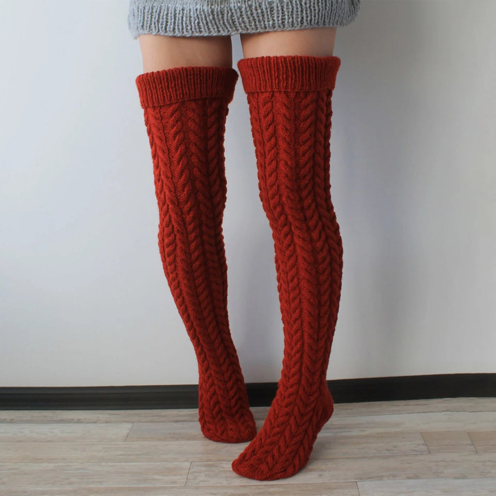 ❄️🧦 Winter Women Cable Knitted Over-Knee Socks – Estilo, abrigo y elegancia en cada paso