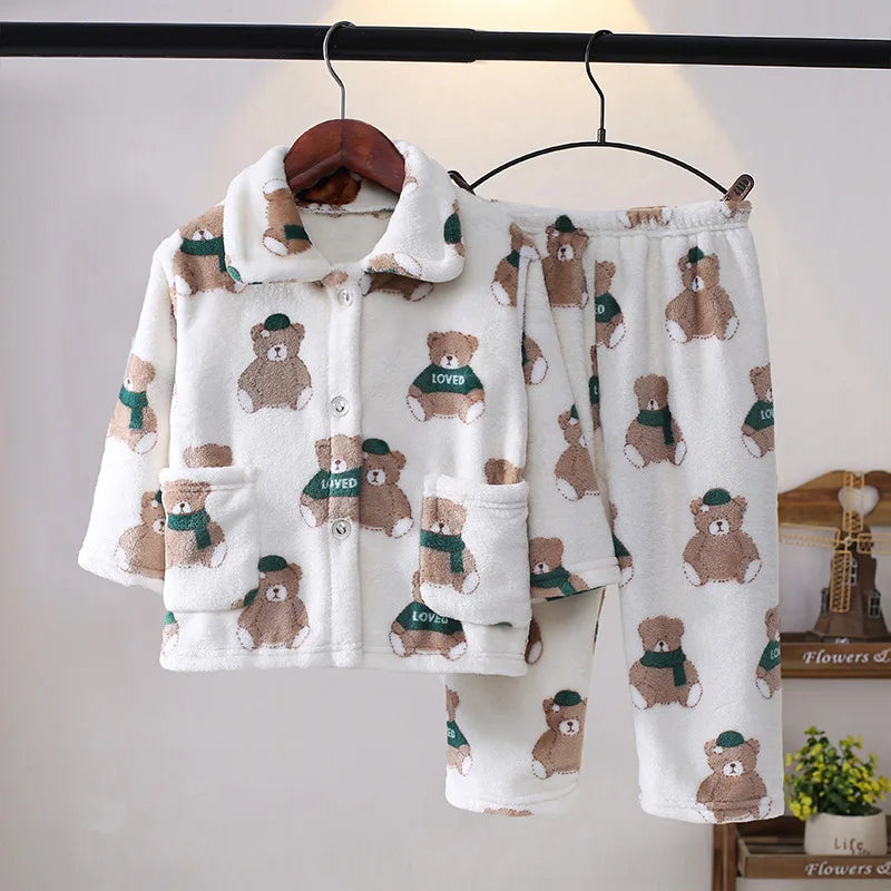 🧸❄️ Boys Soft Flannel Winter Pajama Set – Calidez, suavidad y estilo adorable para tu pequeño