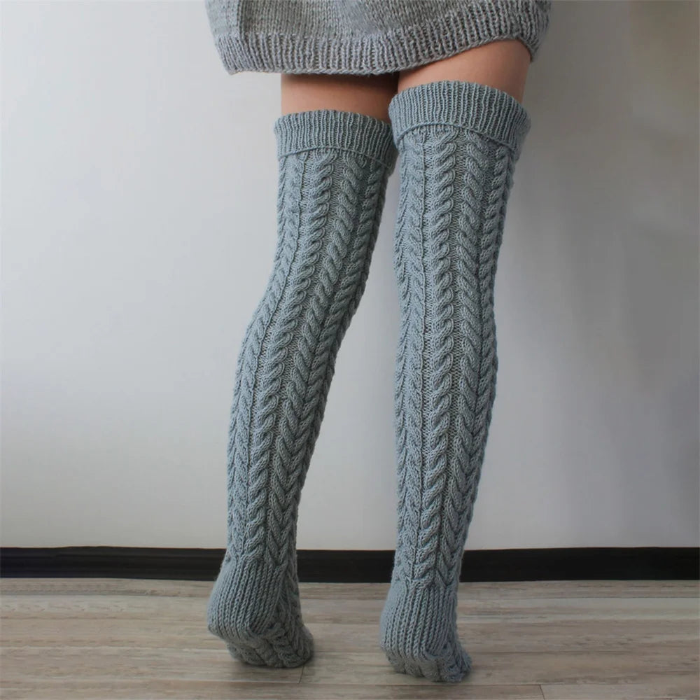 ❄️🧦 Winter Women Cable Knitted Over-Knee Socks – Estilo, abrigo y elegancia en cada paso