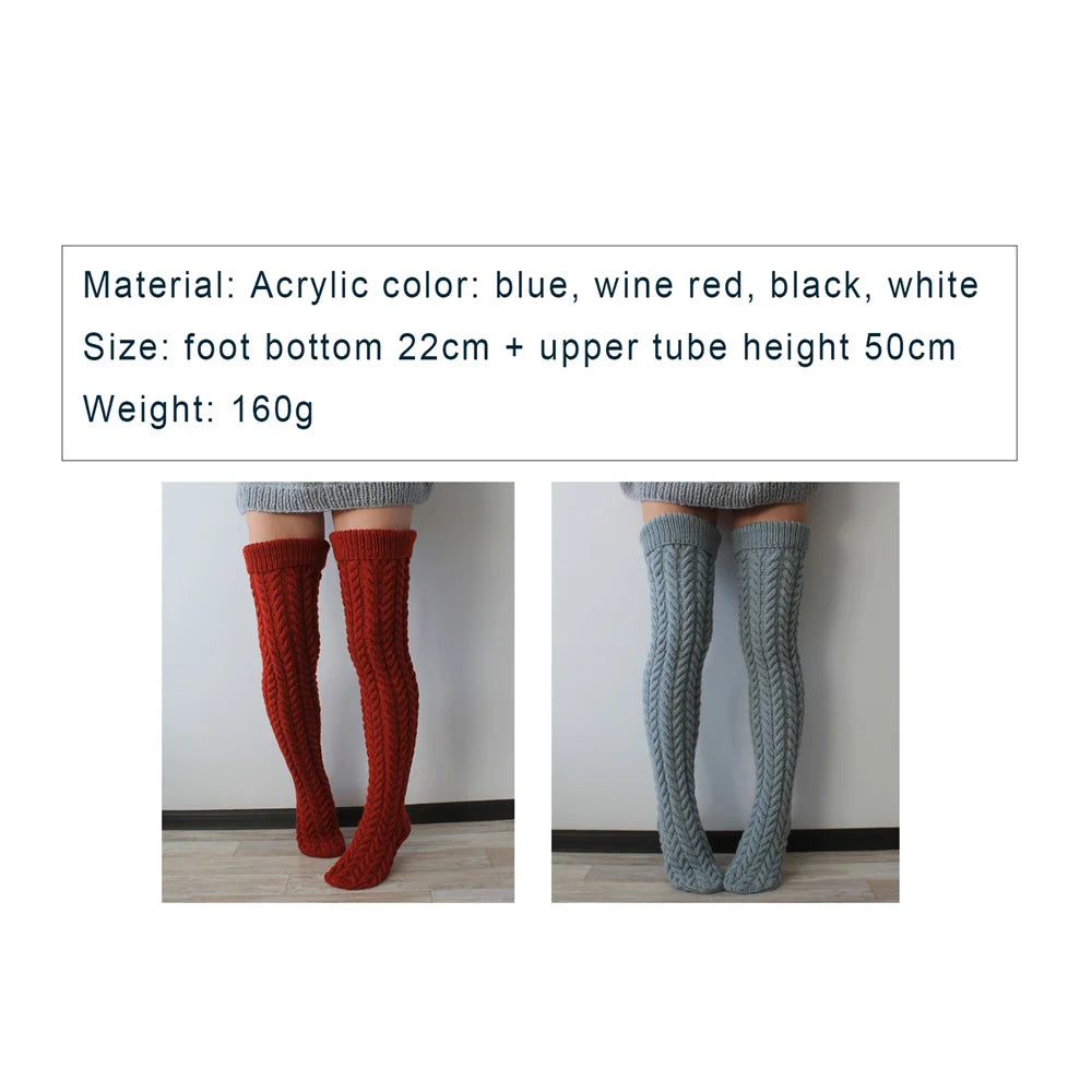 ❄️🧦 Winter Women Cable Knitted Over-Knee Socks – Estilo, abrigo y elegancia en cada paso