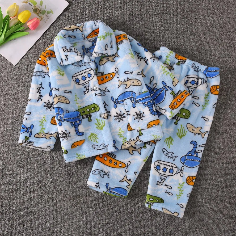 🧸❄️ Boys Soft Flannel Winter Pajama Set – Calidez, suavidad y estilo adorable para tu pequeño