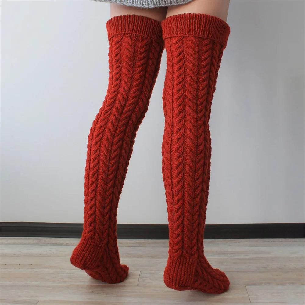 ❄️🧦 Winter Women Cable Knitted Over-Knee Socks – Estilo, abrigo y elegancia en cada paso