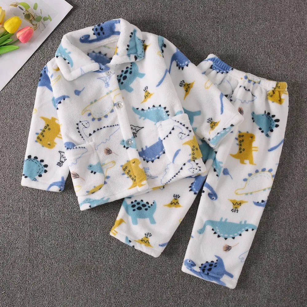 🧸❄️ Boys Soft Flannel Winter Pajama Set – Calidez, suavidad y estilo adorable para tu pequeño
