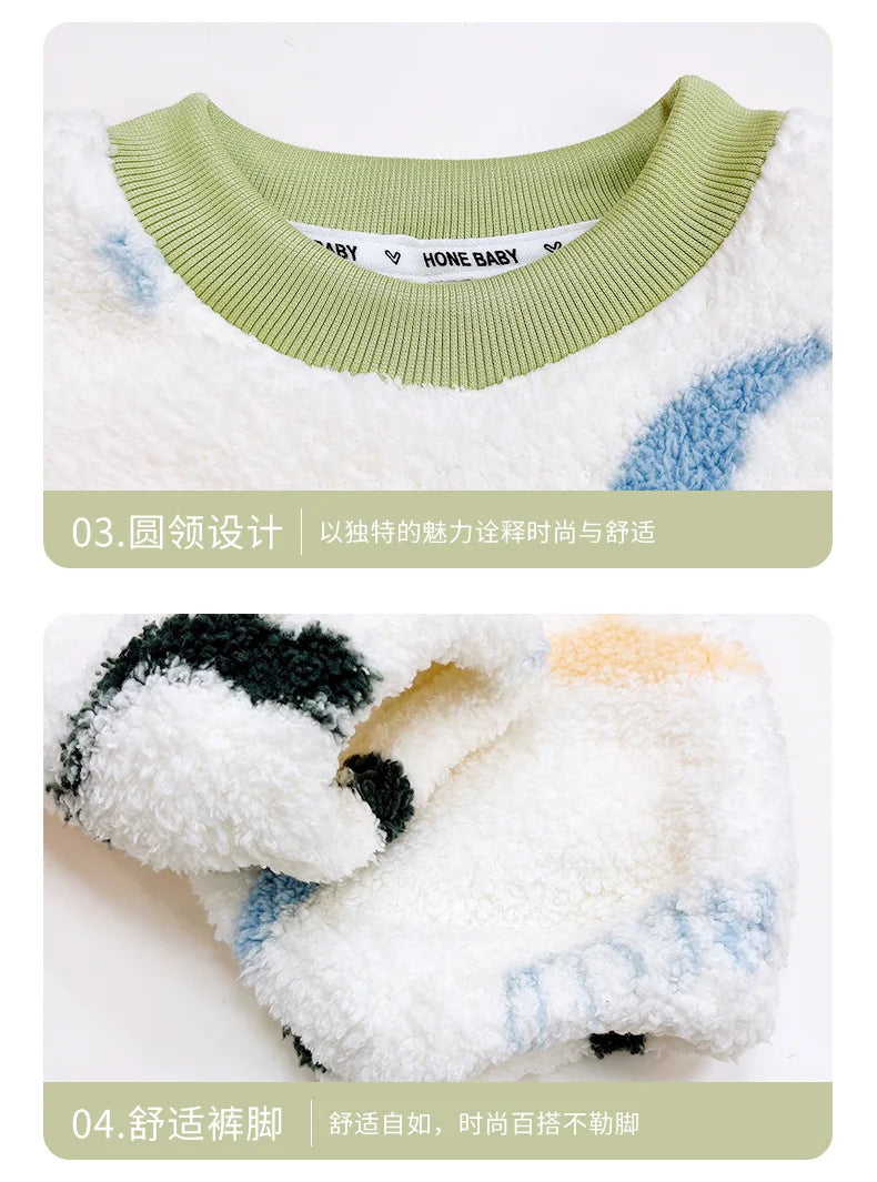 🐼❄️ Kids Warm Panda Fleece Pajama Set – Abrigo, suavidad y ternura para este invierno