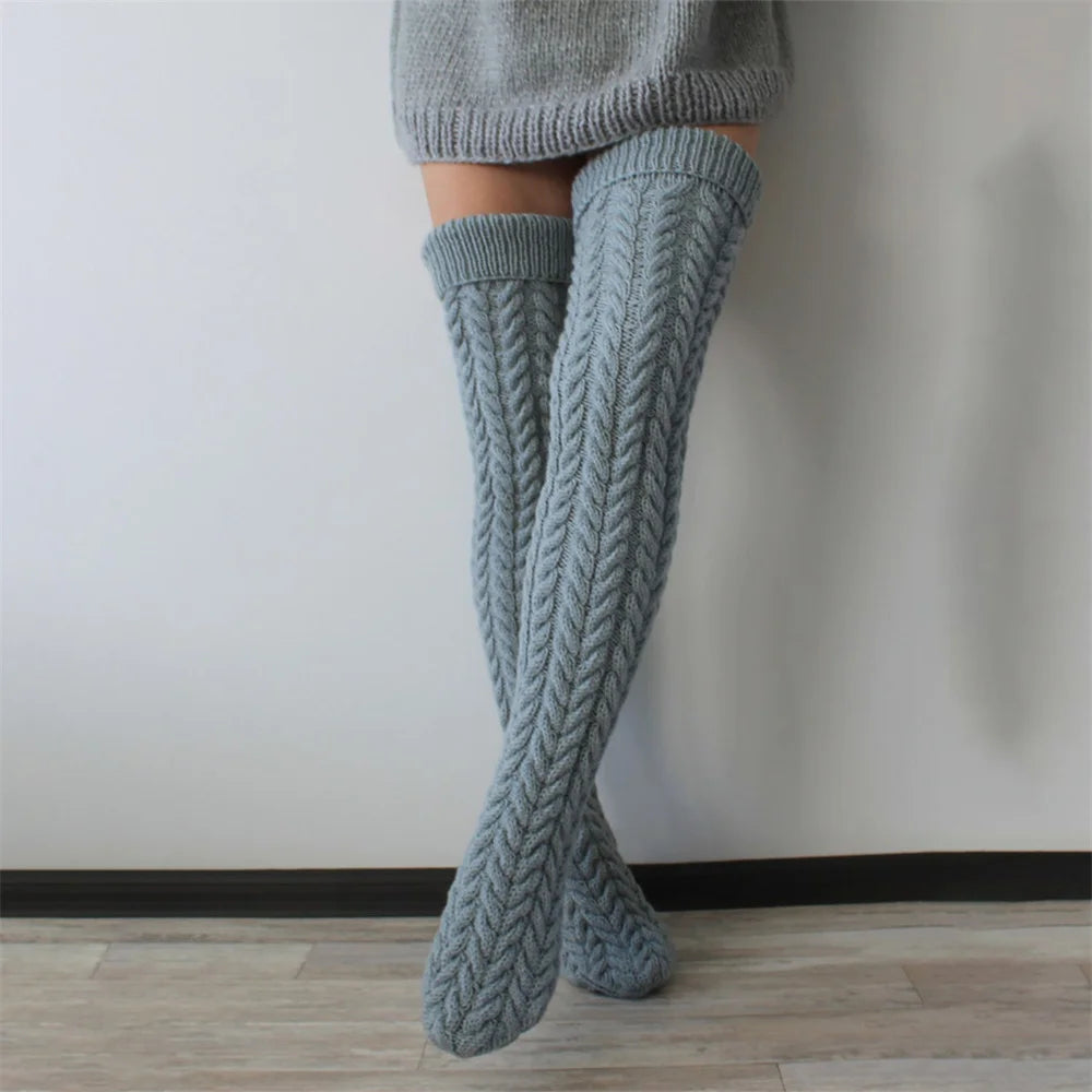 ❄️🧦 Winter Women Cable Knitted Over-Knee Socks – Estilo, abrigo y elegancia en cada paso