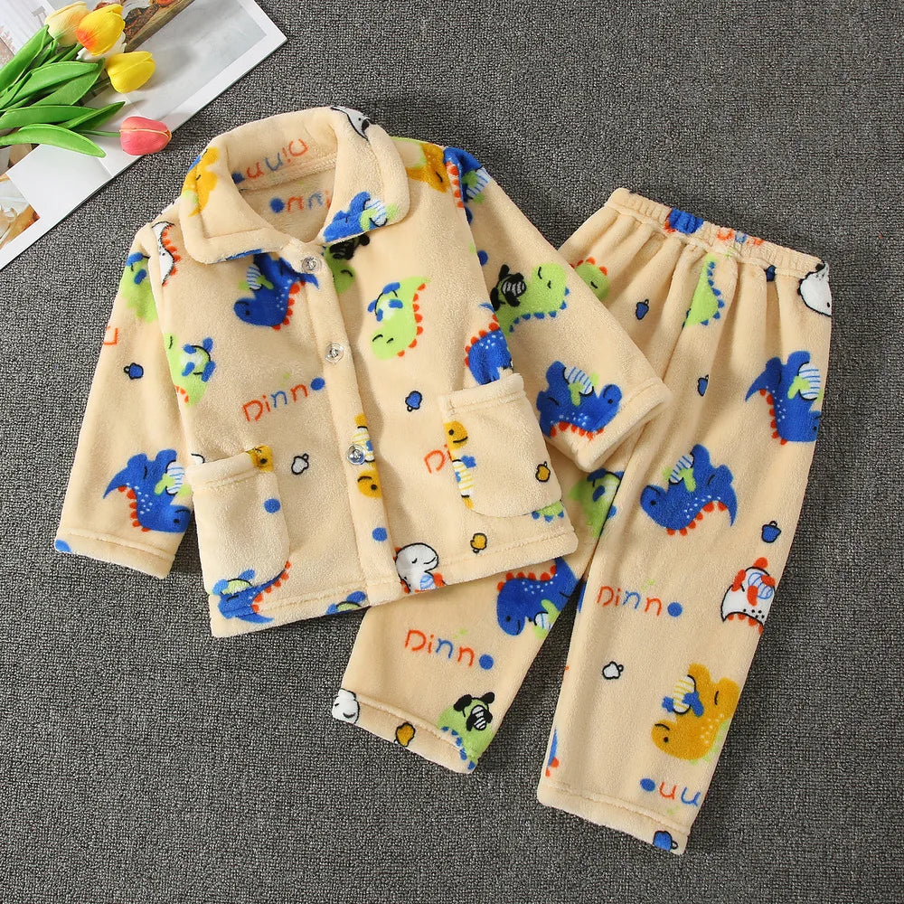 🧸❄️ Boys Soft Flannel Winter Pajama Set – Calidez, suavidad y estilo adorable para tu pequeño