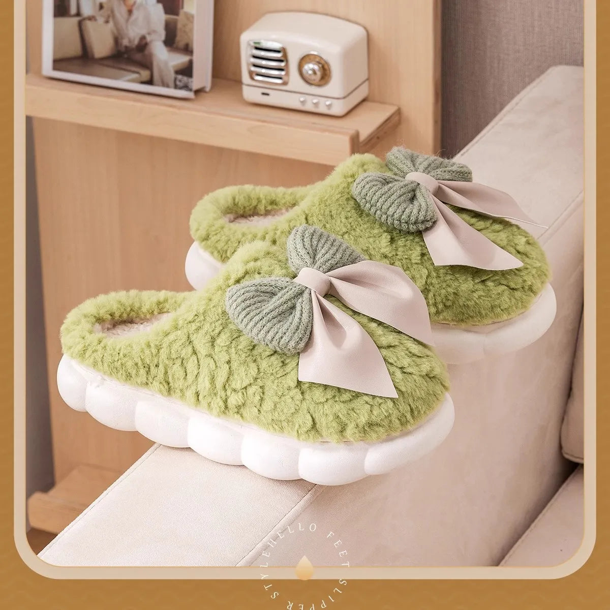 🎀❄️ Winter Plush Bow Slippers – Calidez, suavidad y encanto para tus días en casa