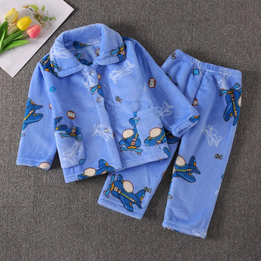 🧸❄️ Boys Soft Flannel Winter Pajama Set – Calidez, suavidad y estilo adorable para tu pequeño
