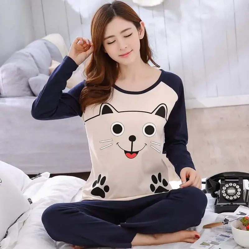 🍵 Autumn Thin Pajama Set 2025 – Suavidad ligera y estilo cute para tus noches